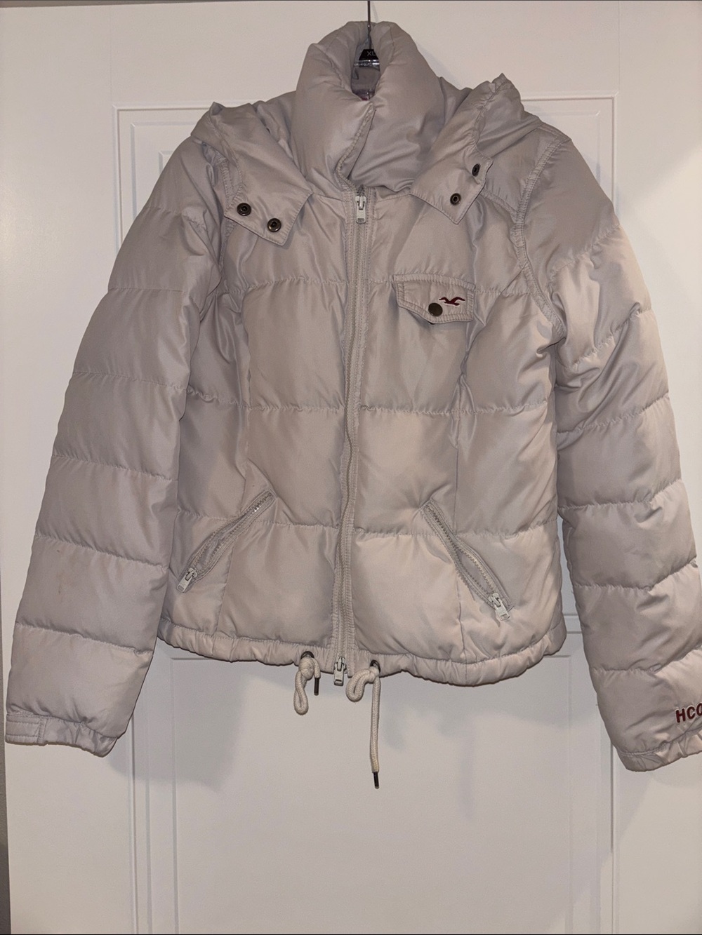 Hollister Grey Puffer Coat Size Large